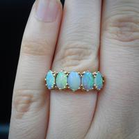 Vintage Opal Five Stone 9ct 9K Yellow Gold Band Ring (5 of 10) Vintage Opal Five Stone 9ct 9K Yellow Gold Band Ring (5 of 10)