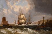 Oil Painting by William Broome of Ramsgate "Coastal Shipping" (2 of 7) Oil Painting by William Broome of Ramsgate "Coastal Shipping" (2 of 7)