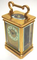 Good Antique French 8-day Carriage Clock Bevelled Case with Embossed Decorated Masked Dial (5 of 12) Good Antique French 8-day Carriage Clock Bevelled Case with Embossed Decorated Masked Dial (5 of 12)