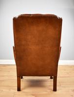 Victorian Hand Dyed Brown Leather Wing Back Armchair (4 of 13) Victorian Hand Dyed Brown Leather Wing Back Armchair (4 of 13)