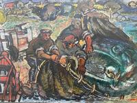 Expressionist Scottish Oil Painting Fishermen Hauling The Nets by Archibald Peddie Glasgow School of Art (5 of 37) Expressionist Scottish Oil Painting Fishermen Hauling The Nets by Archibald Peddie Glasgow School of Art (5 of 37)