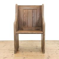 Antique Single Chapel Pine Pew