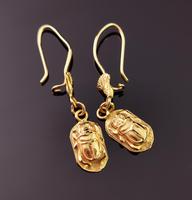 Vintage 18ct Gold Scarab Beetle Earrings, Dangly Earrings (8 of 10) Vintage 18ct Gold Scarab Beetle Earrings, Dangly Earrings (8 of 10)