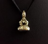 Antique Georgian Seal Fob Pendant, Rolled Gold & Quartz, Initial M (10 of 12) Antique Georgian Seal Fob Pendant, Rolled Gold & Quartz, Initial M (10 of 12)