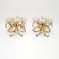 Pair of Vintage Gilt Metal Side Tables by Hans Kogl