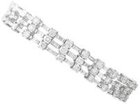 Vintage 8.10ct Diamond & 18k White Gold Bracelet c.1950