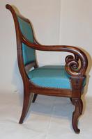 Pair French Empire mahogany elbow chairs (9 of 9) Pair French Empire mahogany elbow chairs (9 of 9)