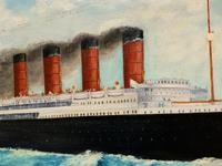 Huge Stunning Antique Seascape Oil Painting of Cunard's RMS Lusitania Ship c.1918 (12 of 16) Huge Stunning Antique Seascape Oil Painting of Cunard's RMS Lusitania Ship c.1918 (12 of 16)