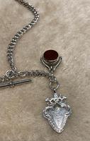 Victorian Silver Double Albert, with t-bar, fob and swivel fob. (3 of 4) Victorian Silver Double Albert, with t-bar, fob and swivel fob. (3 of 4)