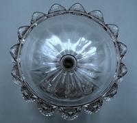 Small English Victorian Glass Tazza - 1891 (5 of 9) Small English Victorian Glass Tazza - 1891 (5 of 9)