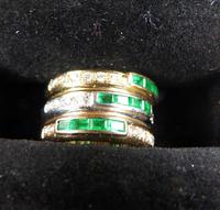 Stunning 18ct Gold, Diamond & Emerald Ring 17/n in Original Box 20th Century (8 of 10) Stunning 18ct Gold, Diamond & Emerald Ring 17/n in Original Box 20th Century (8 of 10)