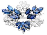 7.95ct Sapphire & 4.75ct Diamond, Platinum Pendant / Brooch - Vintage c.1960 (4 of 9) 7.95ct Sapphire & 4.75ct Diamond, Platinum Pendant / Brooch - Vintage c.1960 (4 of 9)