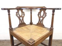 Antique 19th Century Oak Corner Chair with Rush Seat (2 of 10) Antique 19th Century Oak Corner Chair with Rush Seat (2 of 10)