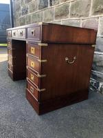 Brass Bound Mahogany Military Pedestal Desk (2 of 14) Brass Bound Mahogany Military Pedestal Desk (2 of 14)