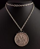 Victorian Silver Crown Pendant, Coin Necklace (10 of 11) Victorian Silver Crown Pendant, Coin Necklace (10 of 11)