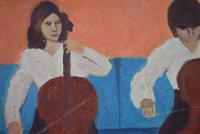 Mid Century Oil Painting on Board Three Cellists by Horas Kennedy (3 of 9) Mid Century Oil Painting on Board Three Cellists by Horas Kennedy (3 of 9)