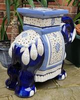 Mid 20th Century French Ceramic Hand-painted Elephant-form Garden Seat (7 of 9) Mid 20th Century French Ceramic Hand-painted Elephant-form Garden Seat (7 of 9)