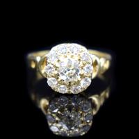 Antique Victorian Old Cut Diamond Cluster 18ct 18K Yellow Gold Ring 1.0ct total (5 of 9) Antique Victorian Old Cut Diamond Cluster 18ct 18K Yellow Gold Ring 1.0ct total (5 of 9)