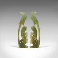 Pair of, Antique Carved Figures, Oriental, Jade, Bird of Paradise, Victorian (4 of 12) Pair of, Antique Carved Figures, Oriental, Jade, Bird of Paradise, Victorian (4 of 12)