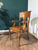 Vintage Oak Office Armchair – Golden Finish