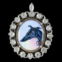 Antique Victorian Diamond Greyhound Locket Pendant Silver c.1870 (2 of 7) Antique Victorian Diamond Greyhound Locket Pendant Silver c.1870 (2 of 7)