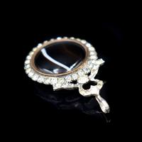 Antique Old Cut Paste Sterling Silver Banded Agate Bow Locket Pendant (5 of 9) Antique Old Cut Paste Sterling Silver Banded Agate Bow Locket Pendant (5 of 9)
