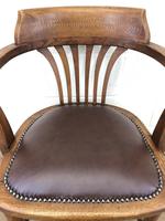 Pair of Early 20th Century Oak & Leather Desk Chairs (7 of 10) Pair of Early 20th Century Oak & Leather Desk Chairs (7 of 10)