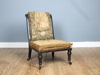 19th Century Victorian Ebonised Slipper Chair (7 of 7) 19th Century Victorian Ebonised Slipper Chair (7 of 7)