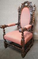 Pair of Victorian Jacobean Style Carved Oak Armchairs (8 of 12) Pair of Victorian Jacobean Style Carved Oak Armchairs (8 of 12)