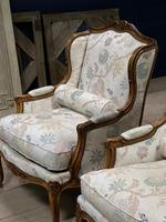 Superb Pair of French Upholstered Bergere Chairs (12 of 28) Superb Pair of French Upholstered Bergere Chairs (12 of 28)
