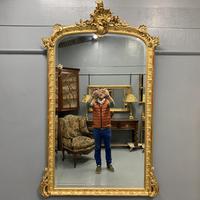Large French gilt overmantle mirror 185cm (5 of 8) Large French gilt overmantle mirror 185cm (5 of 8)