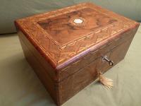 Large Figured Walnut Inlaid Jewellery Box + Tray c.1875 (2 of 12) Large Figured Walnut Inlaid Jewellery Box + Tray c.1875 (2 of 12)