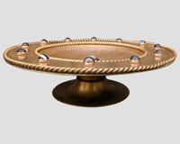 Beautiful Gothic Brass & Agate Charger Dish