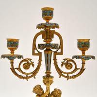 Pair of Antique French Victorian Gilt Bronze Champlevé Candelabra (2 of 12) Pair of Antique French Victorian Gilt Bronze Champlevé Candelabra (2 of 12)