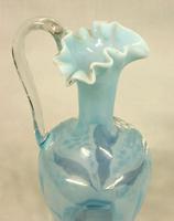 Antique Pale Blue Vaseline Glass Decorated Jug (3 of 5) Antique Pale Blue Vaseline Glass Decorated Jug (3 of 5)