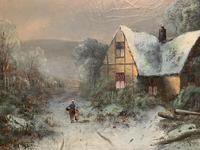 Very Large Outstanding 19th Century British Winter Snow-capped Landscape Oil Painting (8 of 13) Very Large Outstanding 19th Century British Winter Snow-capped Landscape Oil Painting (8 of 13)