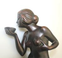 A Good Art Deco Bronze Nude Maiden with Drinking Bowl by Eugene Wagner C.1920 (7 of 11) A Good Art Deco Bronze Nude Maiden with Drinking Bowl by Eugene Wagner C.1920 (7 of 11)