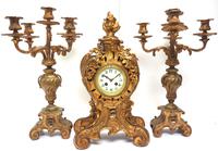 Impressive Candelabra Clock Set French Rococo Ormolu Bronze Mantel Clock. (10 of 10) Impressive Candelabra Clock Set French Rococo Ormolu Bronze Mantel Clock. (10 of 10)