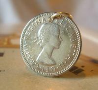 Vintage Pocket Watch Chain Fob 1964 Lucky Silver One Shilling old 5d Coin Fob (2 of 6) Vintage Pocket Watch Chain Fob 1964 Lucky Silver One Shilling old 5d Coin Fob (2 of 6)