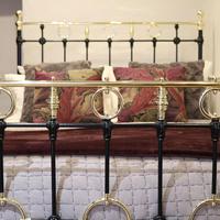 Black Victorian Brass & Iron Bedstead with Brass Circles (8 of 11) Black Victorian Brass & Iron Bedstead with Brass Circles (8 of 11)