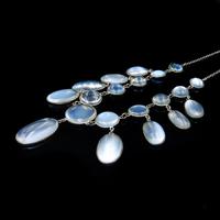 Antique Moonstone Sterling Silver Drop Fringe Necklace (4 of 8) Antique Moonstone Sterling Silver Drop Fringe Necklace (4 of 8)