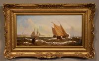 Oil Painting Pair by William Calcott Knell "Fishing Boats of the Dutch Coast" (5 of 9) Oil Painting Pair by William Calcott Knell "Fishing Boats of the Dutch Coast" (5 of 9)