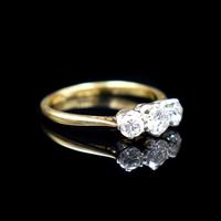 Vintage Diamond Three Stone Trilogy 18ct Gold and Platinum Ring (3 of 11) Vintage Diamond Three Stone Trilogy 18ct Gold and Platinum Ring (3 of 11)