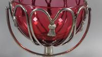 Edwardian cranberry glass silver plated sugar bowl/ bob bon dish swags (12 of 13) Edwardian cranberry glass silver plated sugar bowl/ bob bon dish swags (12 of 13)