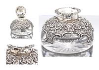Victorian Silver Mounted Glass Inkwell. Wm. Comyns & Sons 1895 (4 of 4) Victorian Silver Mounted Glass Inkwell. Wm. Comyns & Sons 1895 (4 of 4)