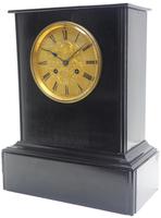 Antique French 8-day Ebonised Mantel Clock – Brass Dial Striking Mantle Clock (3 of 10) Antique French 8-day Ebonised Mantel Clock – Brass Dial Striking Mantle Clock (3 of 10)