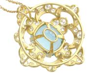 22.32ct Aquamarine, 7.62ct Diamond & 18ct Yellow Gold Pendant - Vintage c.1950 (5 of 9) 22.32ct Aquamarine, 7.62ct Diamond & 18ct Yellow Gold Pendant - Vintage c.1950 (5 of 9)