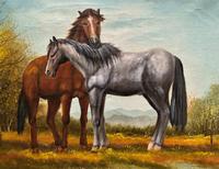 Original Signed 20th Century Vintage Horse & Foal Equestrian Oil on Canvas Painting (8 of 10) Original Signed 20th Century Vintage Horse & Foal Equestrian Oil on Canvas Painting (8 of 10)