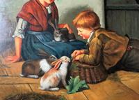 Huge Stunning 20thc Oil Portrait Painting Of 2 Children Playing In A Barn (5 of 12) Huge Stunning 20thc Oil Portrait Painting Of 2 Children Playing In A Barn (5 of 12)