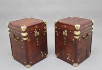 Pair of early 20th century leather bound ex army trunks (8 of 10) Pair of early 20th century leather bound ex army trunks (8 of 10)